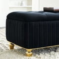 thumbnail image 6 of Velvet Upholstered Storage In Black - 47.24''w. Deep Button Tufting, Gold Embroidery, And Metal Legs For Living Room & Bedroom 47.24''w . With Decoration Strip, Legs. Adds Appeal To, 6 of 7