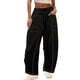 thumbnail image 1 of Pantalones deportivos Athlisan Baggy Barrel para mujer, color negro, talla M, 1 of 4