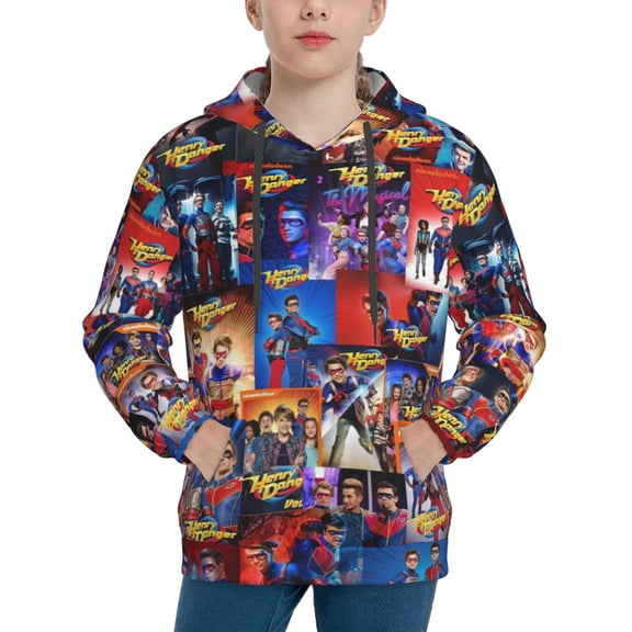 Henry Danger Fashion Youth Hoodies Sweatshirts Long Sleeve Sweaters Hooded Outfits Pullover Hoody Top