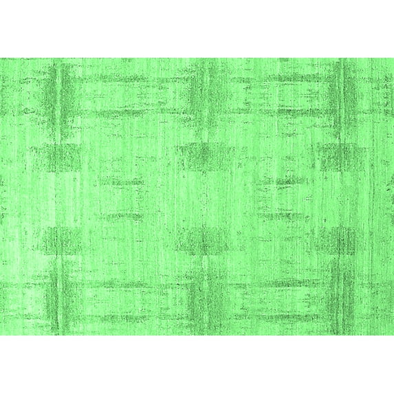 Ahgly Company Indoor Rectangle Solid Emerald Green Modern Area Rugs, 2' x 5'