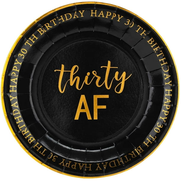 Crisky 30th Birthday Plates Black And Gold Dessert Buffet Cake Lunch Dinner Plates For 30th Birthday Decorations Party Supplies Thirty Happy 30th Birthday 50 Count 9 Plate Walmart Com Walmart Com