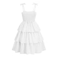 thumbnail image 5 of ITSAME Girls Slip Dresses Tiered Ruffle A-Line Sleeveless Summer Casual Tunic Dress White Size 7, 5 of 9
