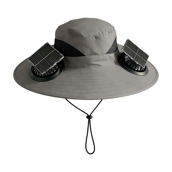 Solar Powered Fan Hat Wide Sun Hat With Fans Outdoor Protection Bucket Hat For Fishing Hiking Gardening Beach