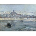 thumbnail image 2 of Monet, Claude 32x25 Black Ornate Wood Framed with Double Matting Museum Art Print Titled - Vetheuil In Winter 1879, 2 of 4