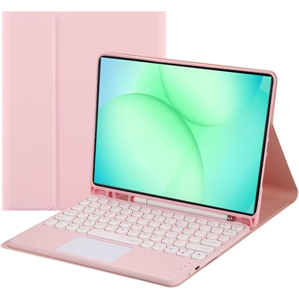 Funda con teclado táctil para Samsung Galaxy Tab A11+ Plus de 11 pulgadas (2025) y A9+ Plus de 11 pulgadas (2023), con portalápices - Teclado Bluetooth táctil extraíble magnéticamente