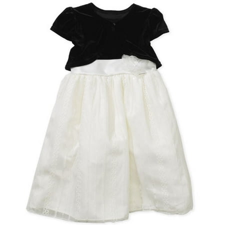 Girls' Dress with Short-Sleeve Bolero