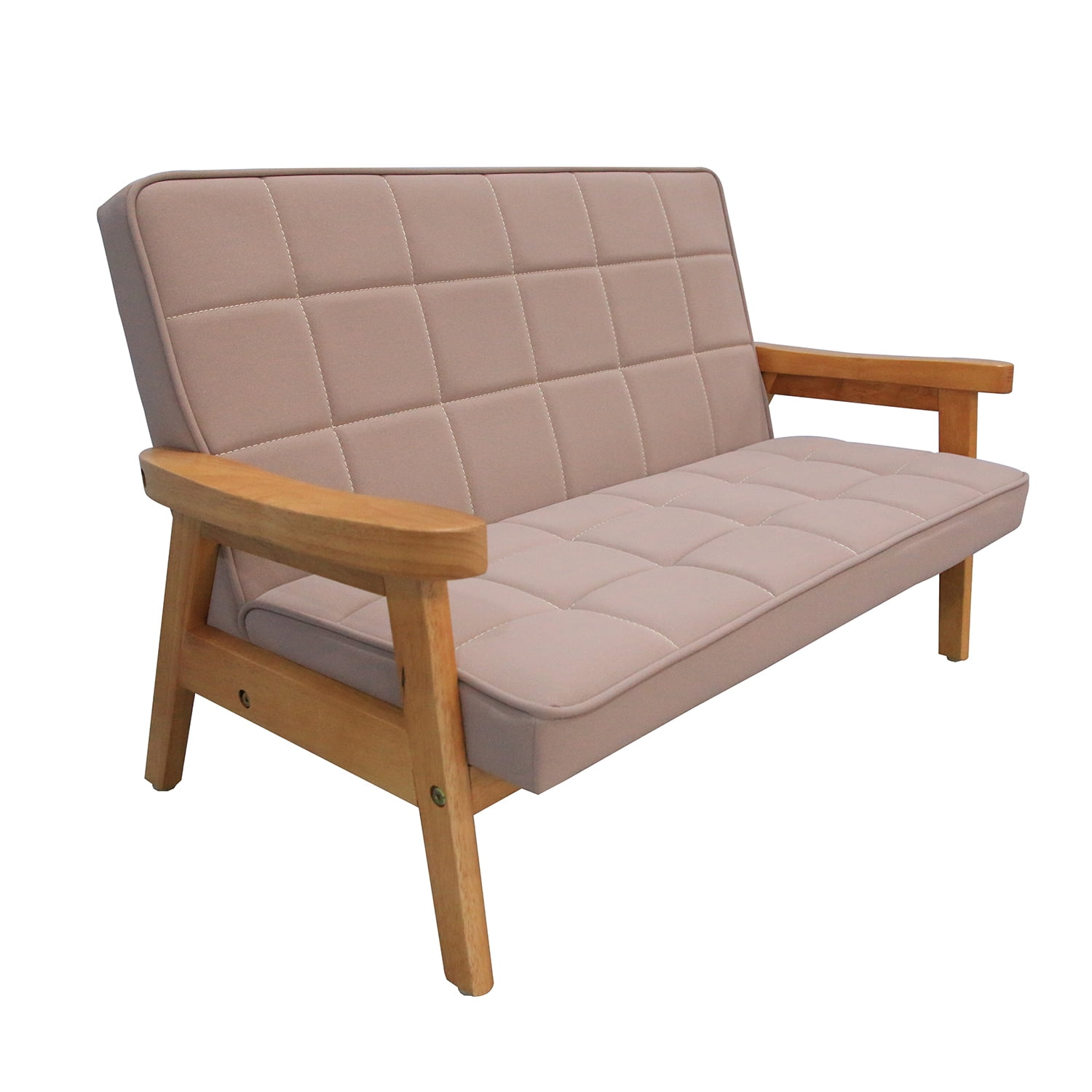 Kadyn Children 2-seats Sofa, Upholstered Children Couch with Wood Armrest, Kids Loveseat Sofa for Boys Girls Age 6-10, Cream Color Kadyn Children 2-seats Sofa, Upholstered Children Couch with Wood Armrest, Kids Loveseat Sofa for Boys Girls Age 6-10, Cream Color
