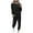 Black, variant on Lindreshi Loungewear Sets for Women 2 Piece Women Two-Piece Sets Solid Long Sleeve Tops Casual Pants Sweatsuit