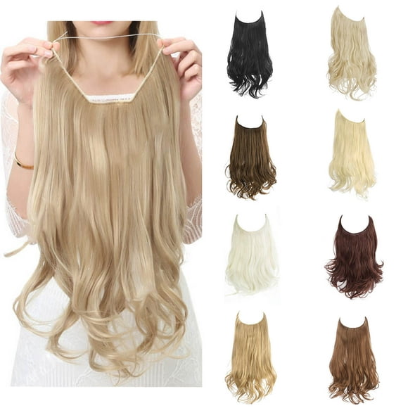 Lubelski Hair Extension Clip Natural Color Washable Elastic Curly Wavy Hair Clip Women's Fashion