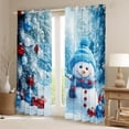 thumbnail image 2 of Feelyou 3D Xmas Snowman Black Out Curtains for Child, Christmas Tree Snowflake Curtains Pack of 2 (42x63 Each), Happy New Year Bedroom Curtains, Blackout Curtains Bedroom Decor, 2 of 6