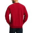 thumbnail image 3 of Fshiont Men's Sherpa Lined Sweatshirts Warm Soft Crewneck Sweatshirts Heavyweight Winter Pullover Kangaroo with Pouch Pocket Red M, 3 of 4