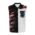 thumbnail image 4 of DPTALR Men's Independence Day American Flag Print Sleeveless Button Down Shirt,Wine,Big Men's,Tall Men's XXL,Young Men's Tank Tops, 4 of 5