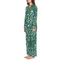 thumbnail image 2 of FORMRS Womens Pajama Set Long Sleeve Top and Pants with Pockets Soft Comfy Lounge Sleepwear, Sizes S-2XL, Blue Flowers Pattern, 2 of 7