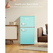 Bodare Retro Mini Fridge with Freezer: 3.2 Cu.Ft Mini Refrigerator with 2 Doors - Small Refrigerator Energy-Saving Compact Refrigerator - Small Fridge for Bedroom Dorm,Blue