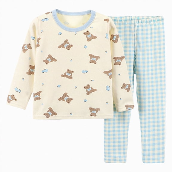 Gubotare Kids Long Sleeve Pajamas Girls Girls Tie Dye Fall Pajamas Long Sleeves 2-Piece PJ Set Cute Jammies Size 6-7 (Sky Blue,6-7 Years)