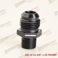 thumbnail image 1 of AN4/6/8/10/12 Male to 1/8" 1/4" 3/8" 1/2" 3/4" BSP BSPP Straight Adapter Aluminum Black/Blue~2135, 1 of 1