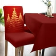 thumbnail image 5 of Christmas Dining Chair Slipcover, Poinsettia Leaves Winter Snowflake Red Chair Protector Stretch Parsons Chair Covers for Dining Room, Restaurant, Kitchen, Party, Set of 6, 5 of 5