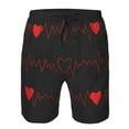 thumbnail image 4 of Disketp Men'S Swim Trunks Hawaiian Breathable Surf Beach Swimsuits Mesh Lining Beach Shorts With Pockets-Cardiogram And Heart, 4 of 9