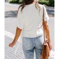thumbnail image 3 of Women's White Short Sleeve Wrap Top, 3 of 8