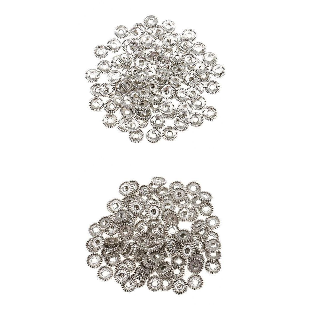 200x Tibetan Silver Spacer Beads Wheel Bead Charms Jewelry Findings 6MM 8MM 
