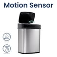 thumbnail image 3 of DZT-12-5 Bedroom or Bathroom Automatic Touchless Infrared Motion Sensor Trash Can, 3 Gal 12L, Stainless Steel Base (Rectangular, Black Lid), 3 of 10