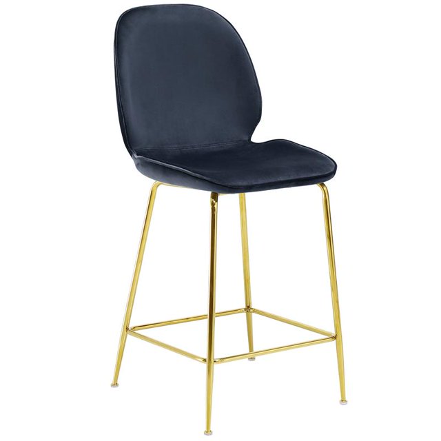 Best Master Tabouret Preston 24" en Velours Noir (Lot de 2)
