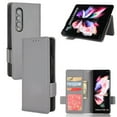 thumbnail image 1 of Galaxy Z Fold4 Wallet Case and Cover with Card Slots, Allytech Lychee Pattern PU Leather Flip Anti-Scratch Magnetic Closure Kickstand Case for Samsung Z Fold 4 5G 2022, Gray, 1 of 5