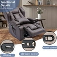 thumbnail image 2 of IPKIG Brown Wood Frame Faux Leather Power Recliner with Heat and Massage for Home Theater, 2-Piece Set, 2 of 7