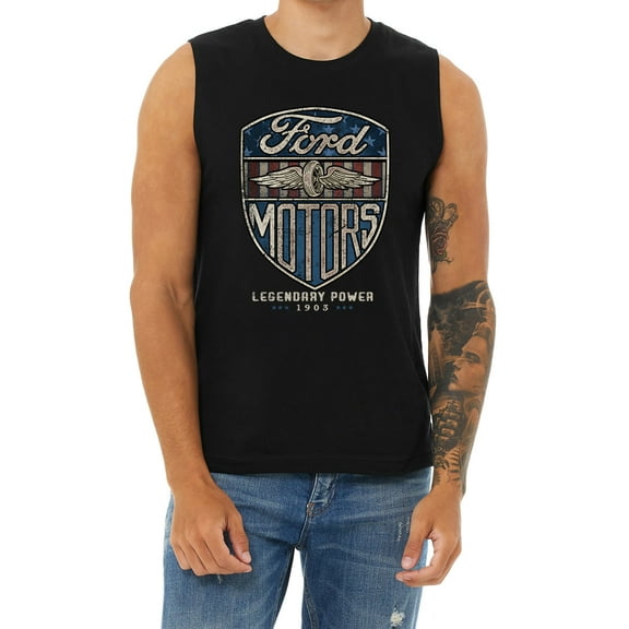 Ford Motors Sign T-shirt Mens Cut Off Shirts Muscle Shirts Graphic Tees