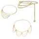 thumbnail image 3 of Joyería Hip-hop Anillo Girasol Placa Colgante Cadena de Cintura Mujer Moda Ondulada Borla Cadena de Cuerpo Multicapa, 3 of 5