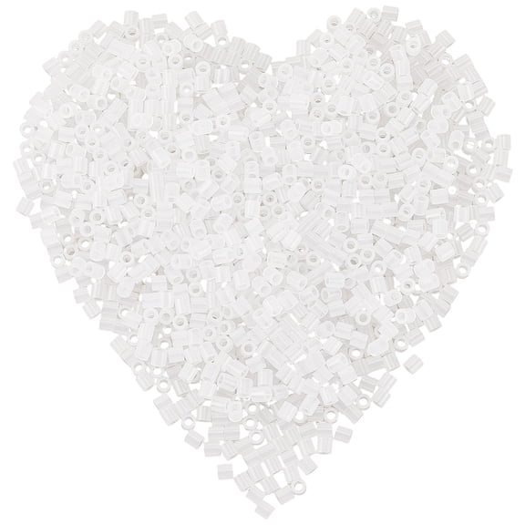 2000 Pieces 5mm Melting Beads Clear Beads Bulk Storage Refills Compatible Hama Plastic Iron Tube Melty with 3mm Hole Replenish Accessories