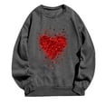 thumbnail image 4 of SOOMLON Valentine's Day Sweatshirts for Women Girl Friend Valentines Gift Casual Long Sleeve Crew Neck Hoodies Tops Cute Heart Print Pullovers Shirts Trendy Festival Clothes 2025 Dark Gray M, 4 of 4