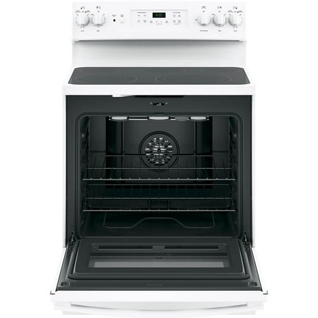 GE - 5.3 Cu. Ft. Freestanding Electric Convection Range with Self-Cleaning and No-Preheat Air Fry - White