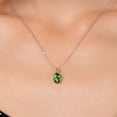 thumbnail image 3 of Gem Stone King 0.70 Ct Oval Green Tourmaline 18K Rose Gold Plated Silver Pendant with Chain, 3 of 6