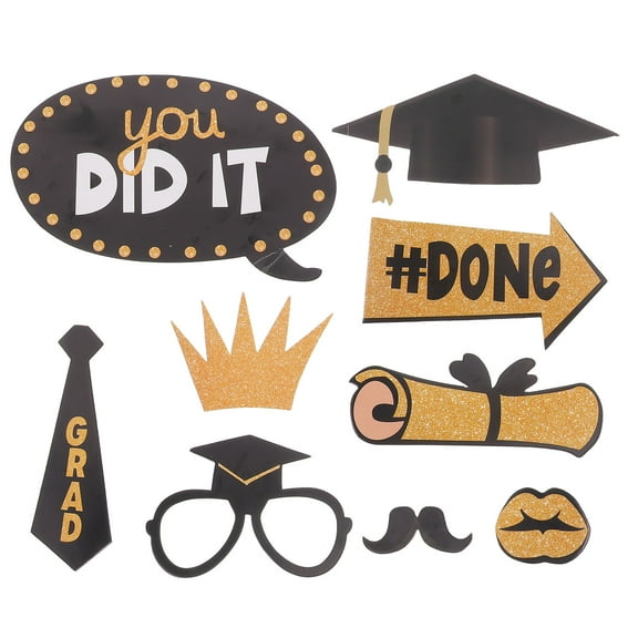 Dayesque Graduation Photo Booth Props Set, Party Decorations and Selfie Signs for Graduation Celebration
