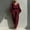 Wine Red, variant on Women's Solid Color 2 Piece Set – Mesh Sleeveless Crew Neck Top & Drawstring Wide Leg Pants Flowy Summer Outfit White，XXL