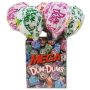Mega Dum Dums Lollipops 12 Large Plastic Lollipops and Display