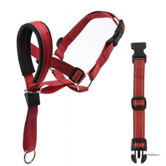 HLONK Harnais de Leader Chaud et Doux Utile pour l'Entraînement Toutes Saisons - Collier Halti en Nylon à Dégagement Rapide avec Laisse pour Chiens