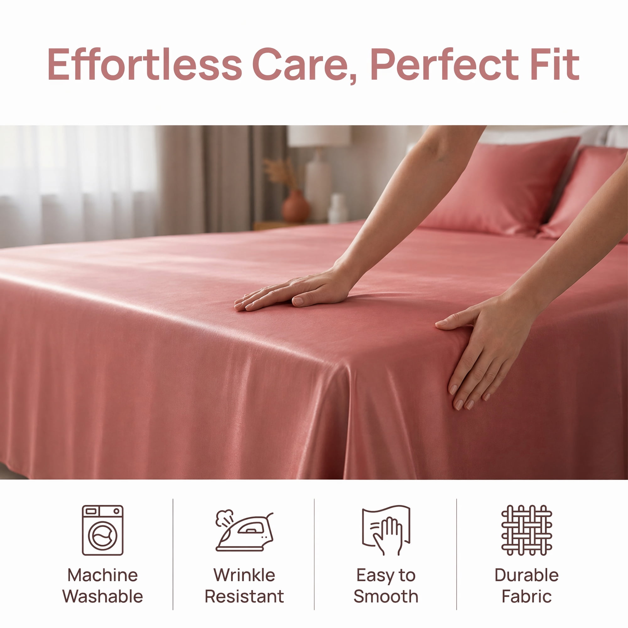 Unique Bargains Microfiber Gauze Bed Sheet Flat Sheet Bedding Pink 66"x88"