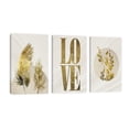 thumbnail image 1 of Cuadro Decorativo Tríptico Vertical Love Oro y Adorno Canvas Revolution  Set De 3 Cuadros 25x38 cm, 1 of 5