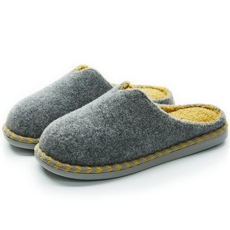 

CoCopeaunt Winter Solid Flock House Women Cotton Slippers Bedroom Memory Foam Couples Shoes Warm Plush Indoor Ladies Fur Slippers