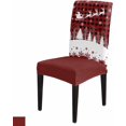 thumbnail image 4 of Chair Covers for Dining Room Set of 4,Christmas Tree Santa Claus Stretch Seat Protector Removable Washable Chairs Slipcovers for Kitchen Banquet Wedding Hotel,Reindeer Red Black Plaid, 4 of 6