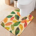 thumbnail image 2 of Yayeee Bath Rugs for Bathroom Floor Set of 2 Non Slip Fluffy Soft Absorbent Mat, Green Retro Autumn Leaves, 2 of 7