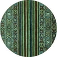 thumbnail image 1 of Ahgly Company Indoor Round Southwestern Turquoise Blue Country Area Rugs, 7' Round, 1 of 4