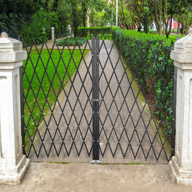 VEVOR Double Folding Security Gate, 6-1/2' H x 12' W Folding Door Gate ...