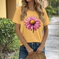 thumbnail image 2 of Camiseta de Manga Corta de Verano para Mujeres con Estampado Casual de Moda con Cuello Redondo, 2 of 8