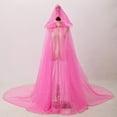 thumbnail image 2 of Jiibva Pink Shiny Hooded Cloak Women Sparkling Star Mesh Cape Costume 150cm, 2 of 6