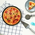 thumbnail image 6 of Hobeauty Carbon Steel Pizza Pan, 10/11/12 inch Pizza Tray Oven Pizza Crisper Pan, Round Pizza Sheet Baking Pan Food Serving Plate for Pie, Cookie, Dishwasher Safe, 6 of 11