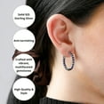 thumbnail image 3 of Created Opal Inside Out Hoop Earrings for Women in 925 Sterling Silver 1 Inch Diameter and 3mm October Birthstone with Notched Post with Lock by MAX + STONE, 3 of 5