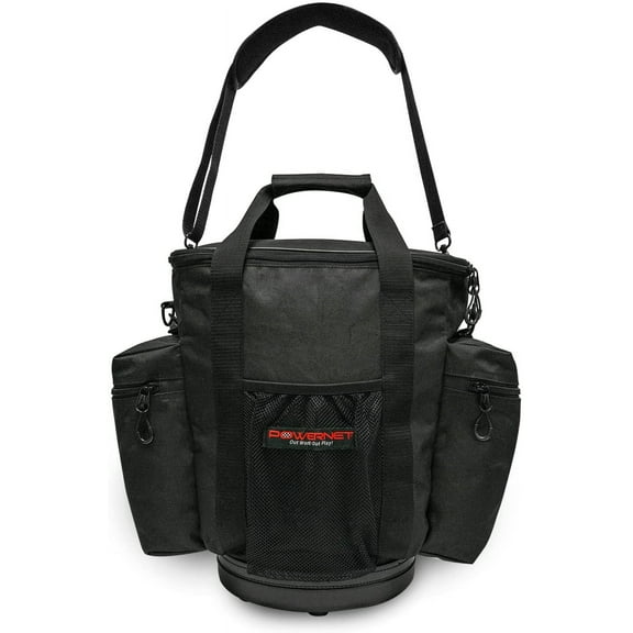 PowerNet Soft Bucket Carry Bag, Ball Bucket Replacement with Shoulder Strap & Pocket Organizer to Carry or Store Softball & Baseball Gear (Softside)